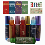 Zestaw świąteczny DIY – 8x szronione roll-ony 10 ml + naklejki świąteczne w pudełku