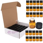 Buteleczka szklana 1 ml z zakraplaczem – fiolka na próbki olejków, LFGB . Zestaw 25x