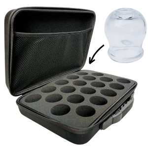 Walizka etui na bańki szklane ogniowe lekarskie 20x 3-3,5 cm czarna