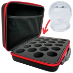 Walizka na bańki szklane ogniowe chińskie lekarskie na 20 baniek 30mm 20 szt. ø 3cm 30mm  - czarna, czerwony pasek  (futerał, etui, walizeczka)