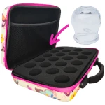 Walizka etui na bańki szklane  20x 3-3,5 cm jasne motyle różowy pasek