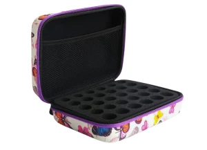 Etui organizer na 30 olejków eterycznych 15 ml – MOTYLE, fioletowy zamek