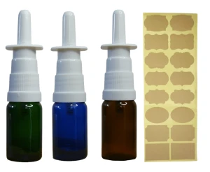 Zestaw 3 buteleczek do nosa z atomizerem 10 ml + naklejki