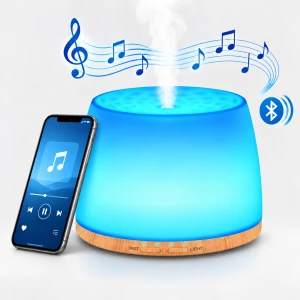 Dyfuzor ultradźwiękowy do olejków z głośnikiem Bluetooth LED  400ml