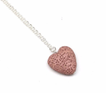 Naszyjnik serce kamień lawowy róż