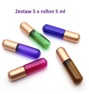 Zestaw 5 x rollon 5 ml kolory "kapsułka"