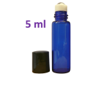 Butelka szklana rollon granat 5 ml czarna nakrętka 