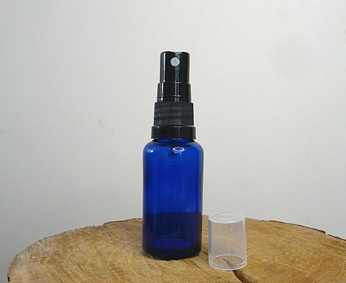 Butelka szklana 30 ml niebieska spray spryskiwacz.jpg