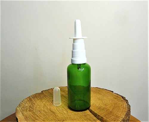 Atomizer spray dozownik aplikator do nosa i  butelka szklana zielona 50 ml 1.jpg