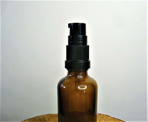 Pompka dozownik na krem i butelka 30 ml brązowa.jpg