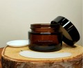 Słoik szklany brązowy 30ml + szpatulka 1.jpg