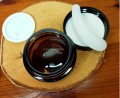 Słoik szklany brązowy 30ml + szpatulka 2.jpg