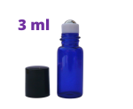 Butelka szklana rollon granat 3ml czarna nakrętka 