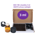 100 x butelka szklana próbka 3ml + GRATIS naklejki 