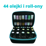 Organizer etui kuferek olejki eteryczne rollony 44 z niebieskim zamkiem