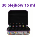 Organizer walizeczka na 30 olejki MOTYLE jasny z fioletowym zamkiem