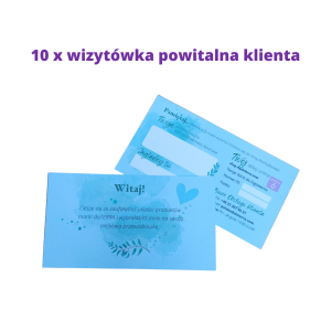 Wizytówki - 10 x  karteczka  pakiet powitalny klienta ZIELONE