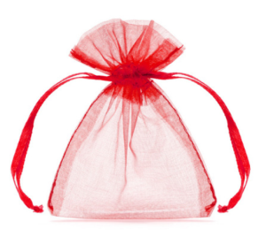 Woreczek z organzy na próbki olejki 7 x 9 cm czerwony
