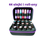 Organizer etui kuferek na olejki eteryczne rollony 44 z fioletowym zamkiem