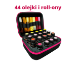 Organizer na olejki eteryczne 15ml i buteleczki rollon 10ml z różowym zamkiem