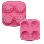 Forma silikonowa 4 x mydełko DIY - roślinny motyw, kwiaty