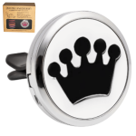 Dyfuzor samochodowy KORONA – elegancki prezent dla kobiety kierowcy, stylowy odświeżacz powietrza bez prądu z buteleczkami DIY dla królowej auta